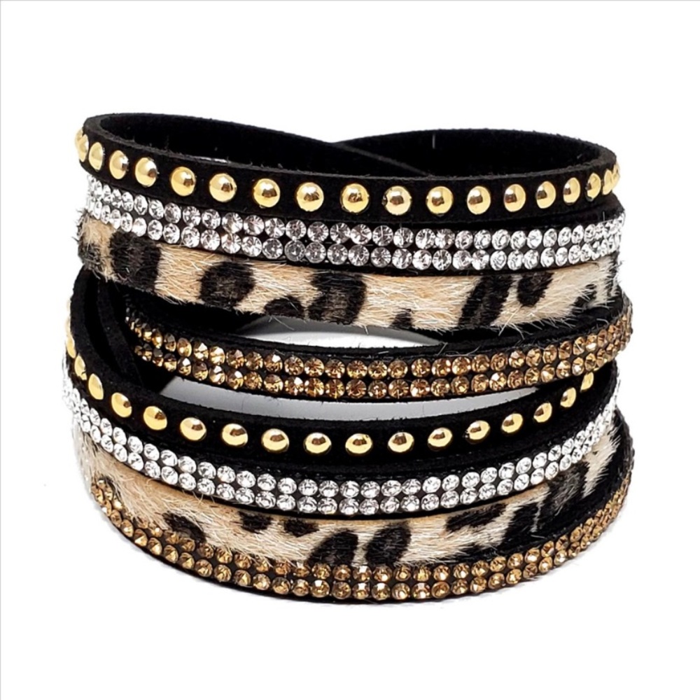 Leopard Wrap and Snap Bracelet